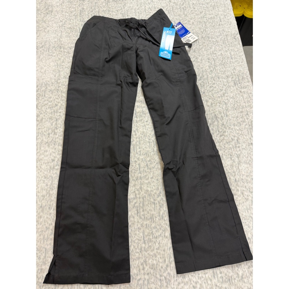 Landau Classic Fit Black Scrub Pants Drawstring‎ Medical Uniform 8385 XXS New